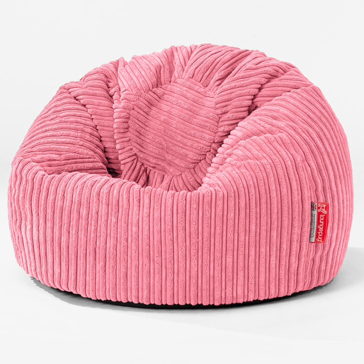 Pouf Poire Classique Enfant - Côtelé Corail 01