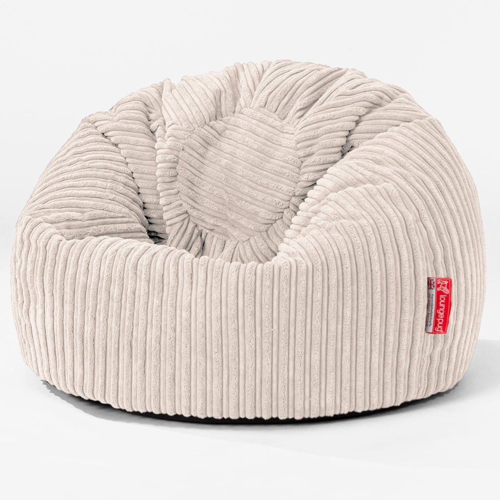 Pouf Poire Classique Enfant - Côtelé Crème 01