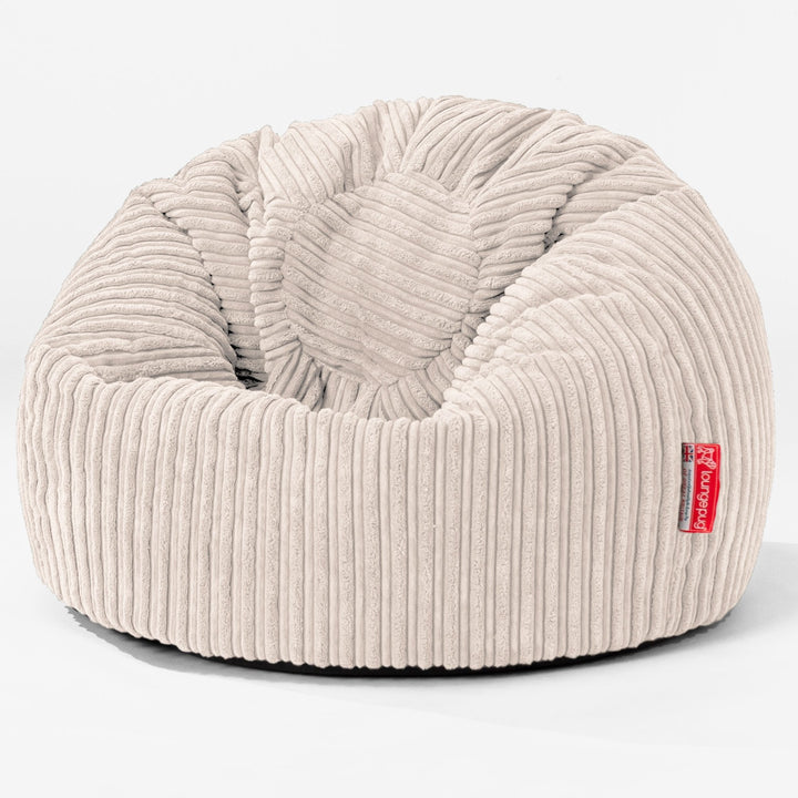 Pouf Poire Classique Enfant 1-5 ans - Côtelé Ivoire 01