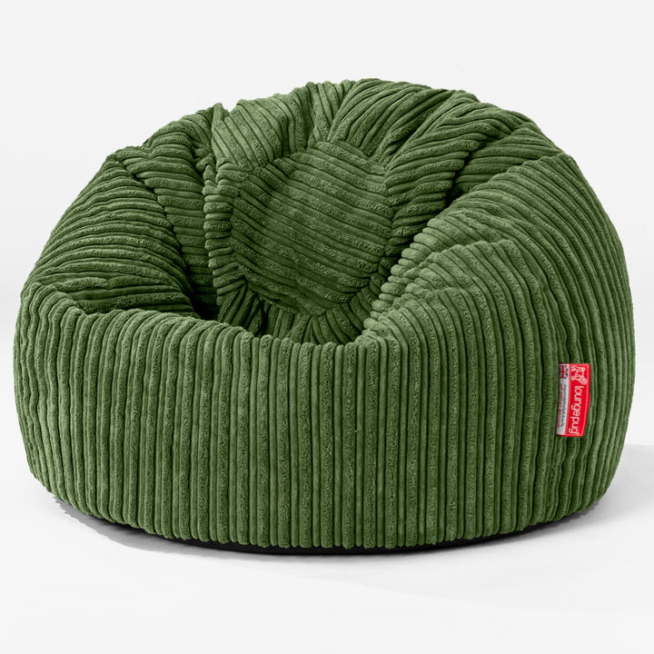 Pouf Poire Classique Enfant 1-5 ans - Côtelé Vert Forêt 01