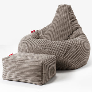 Pouf Poire Gamer - Côtelé Grège