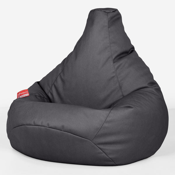 Pouf Poire Gamer - Cuir Végan Noir 01
