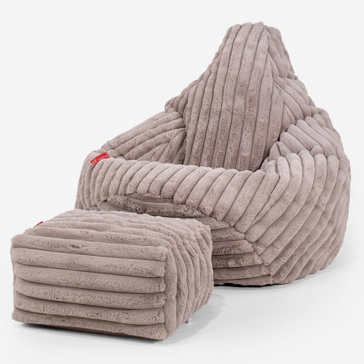 Lounge Pug Pouf Poggiapiedi In Finta Lana – Ottomana A Sacco, Per Soggiorno E Camera Da Letto, 20x45 Cm