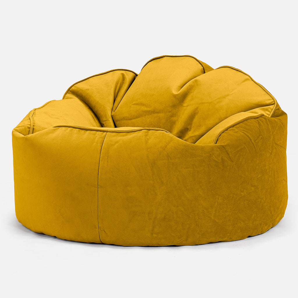 Pouf Poire, Petite Mammouth - Velours Or 01