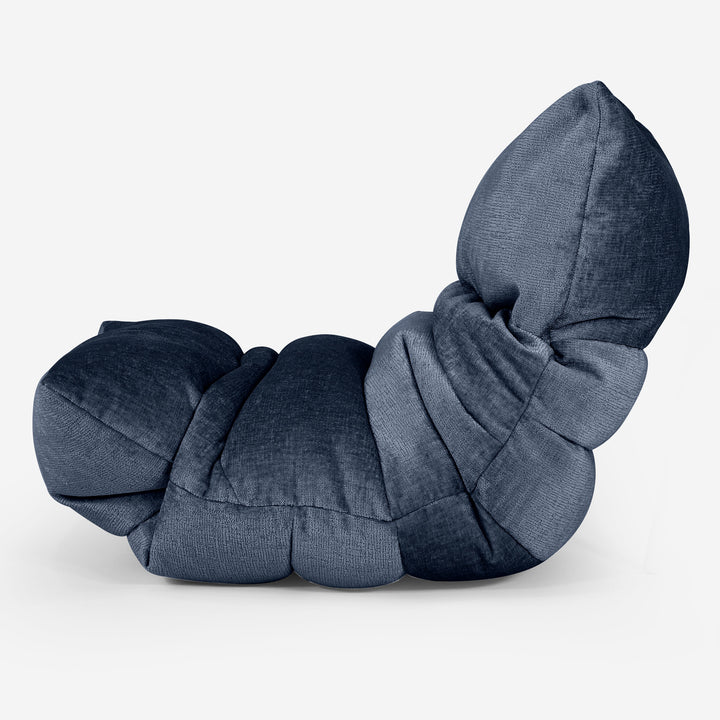 Pouf Relax Eva - Chenille Bleu Marine 02