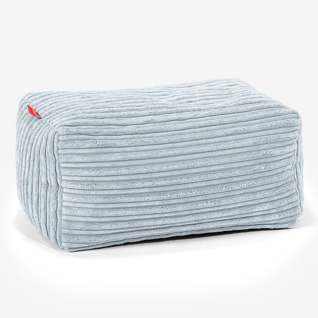 Pouf Repose Pied - Côtelé Bébé Bleu 01