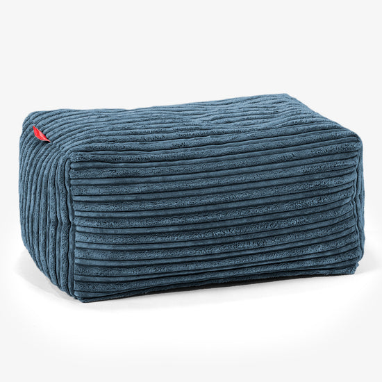 Pouf Repose Pied - Côtelé Bleu Marine 01