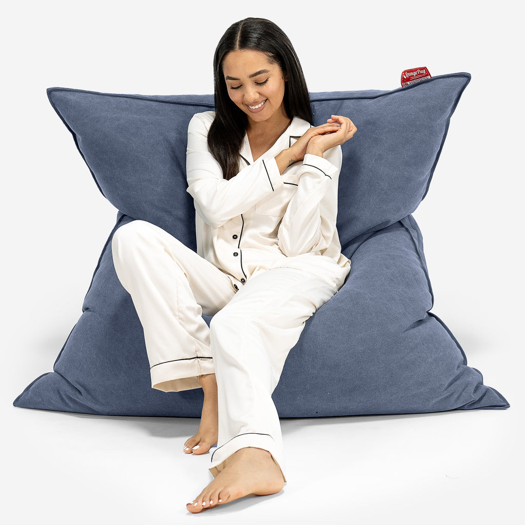 Pouf Géant XXL - Stonewashed Bleu Marine 01
