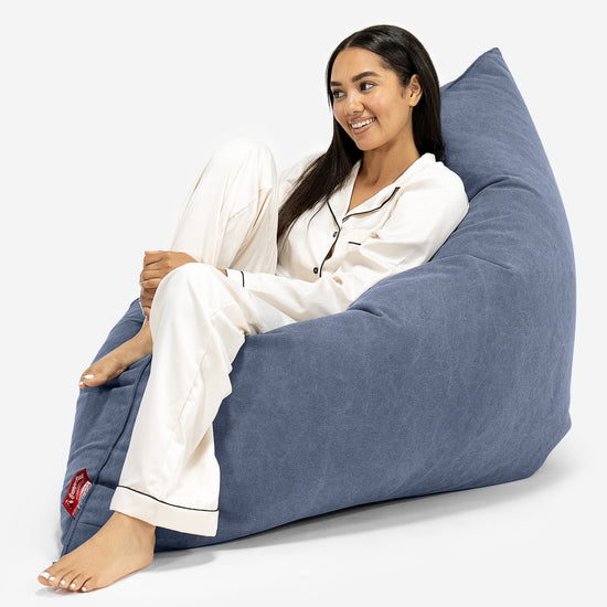 Pouf Géant XXL - Stonewashed Bleu Marine 04