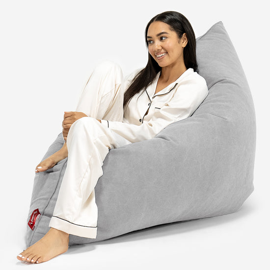 Pouf Géant XXL - Stonewashed Gris 04