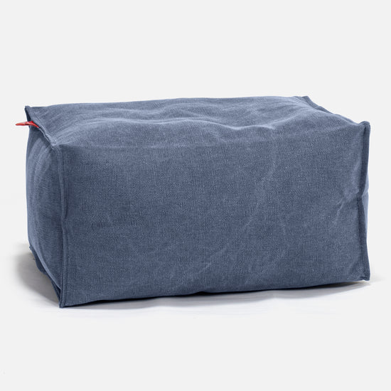 Pouf Repose Pied - Stonewashed Bleu Marine 01