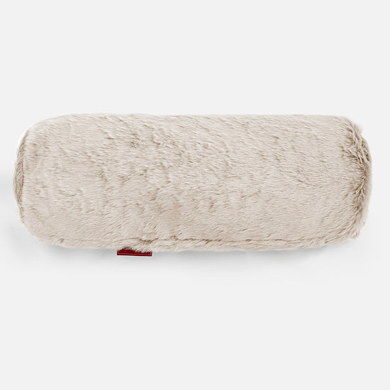 Traversin 20 x 55cm - Fausse Fourrure Lapin Blanc 02