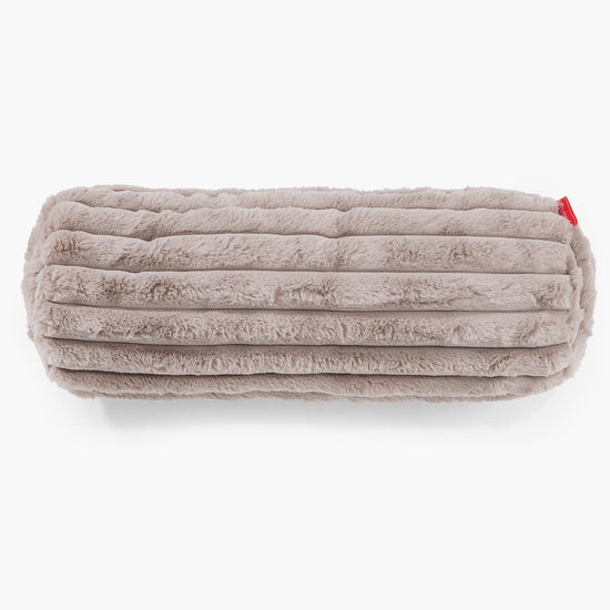 Housse de Traversin 20 x 55cm - Velours Côtelé Ultra Pelucheux Vison 02