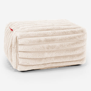 Petit Repose Pied - Velours Côtelé Ultra Pelucheux Crème