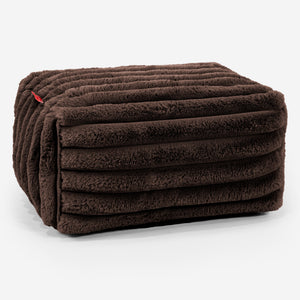 Petit Repose Pied - Velours Côtelé Ultra Pelucheux Marron Meuse