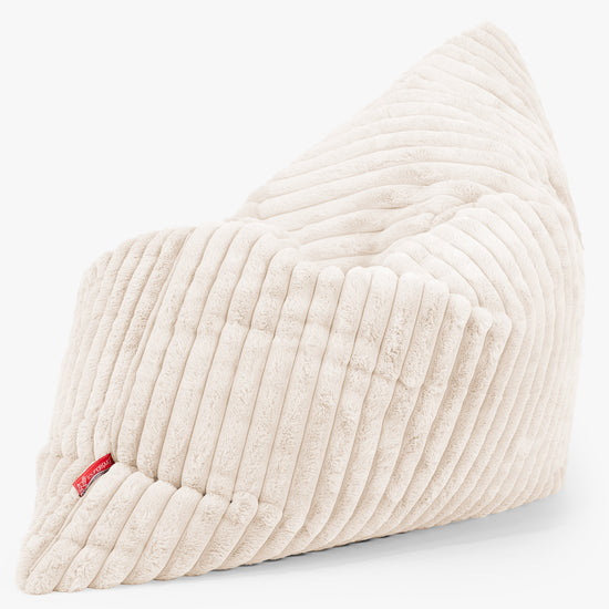 Pouf Géant XXL - Velours Côtelé Ultra Pelucheux Crème 02