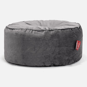 Pouf Design Rond - Velours Anthracite