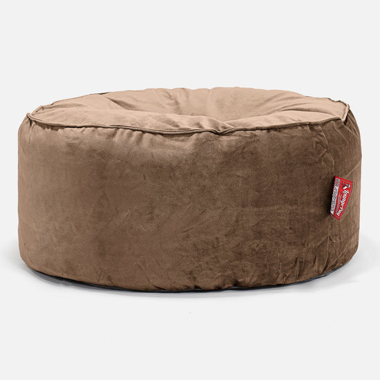 Pouf Design Rond - Velours Espresso 01