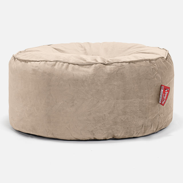 Pouf Design Rond - Velours Vison 01
