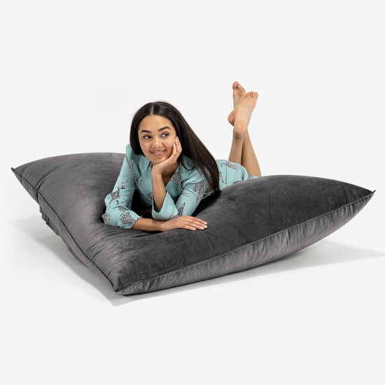 Pouf Géant XXL - Velours Anthracite 03