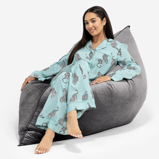Pouf Géant XXL - Velours Anthracite 04