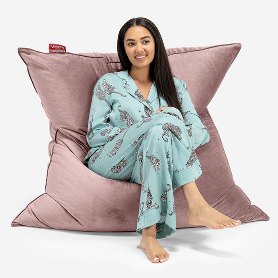 Pouf Géant XXL - Velours Rose 02