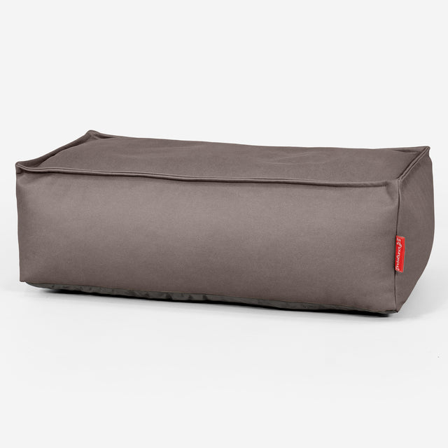 Gros Pouf Repose Pied - Cuir Végan Chocolat 01