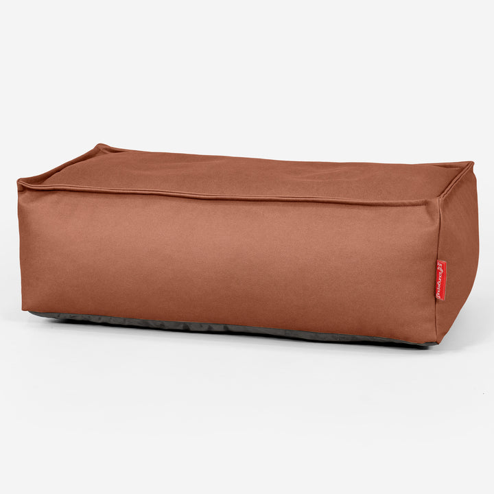 Gros Pouf Repose Pied - Cuir Végan Marron 01