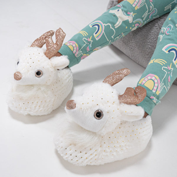 Pantoufles Renne pour Enfants Fabric Close-up Image