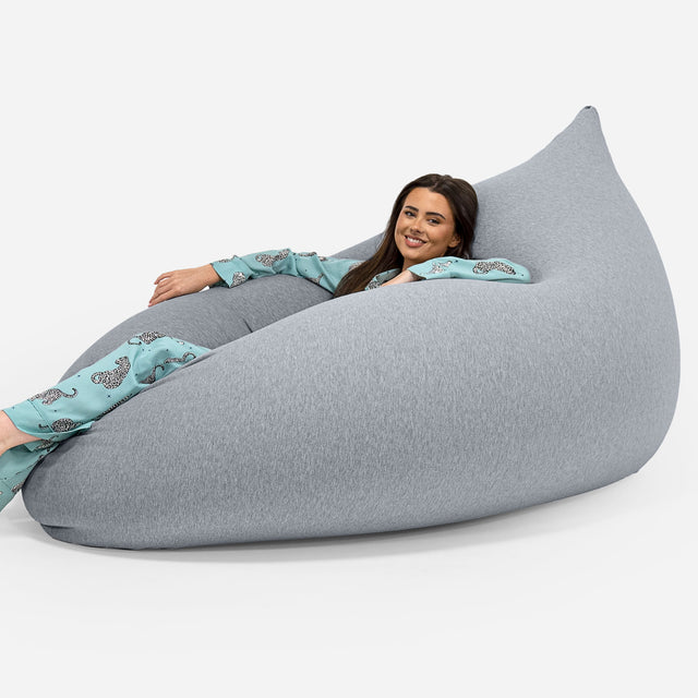 Pouf Géant Venti XXL - Coton Élastique Gris clair 01
