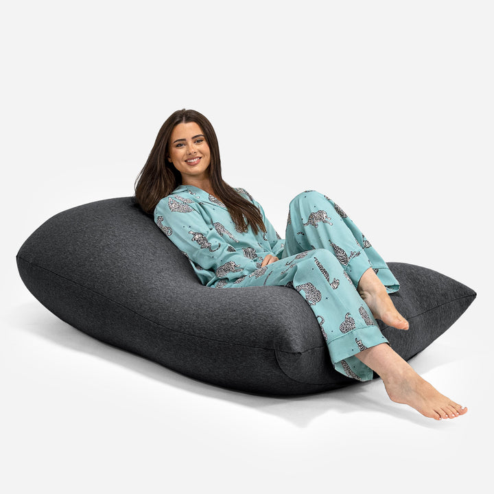 Pouf Grande XL - Coton Élastique Anthracite 01