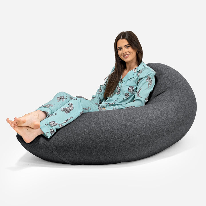 Pouf Grande XL - Coton Élastique Anthracite 02