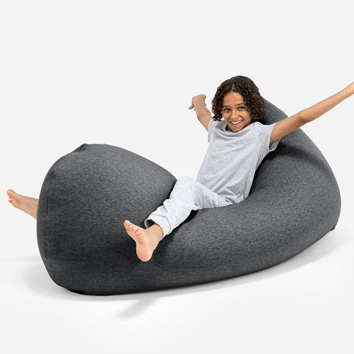 Pouf Grande XL - Coton Élastique Anthracite 05