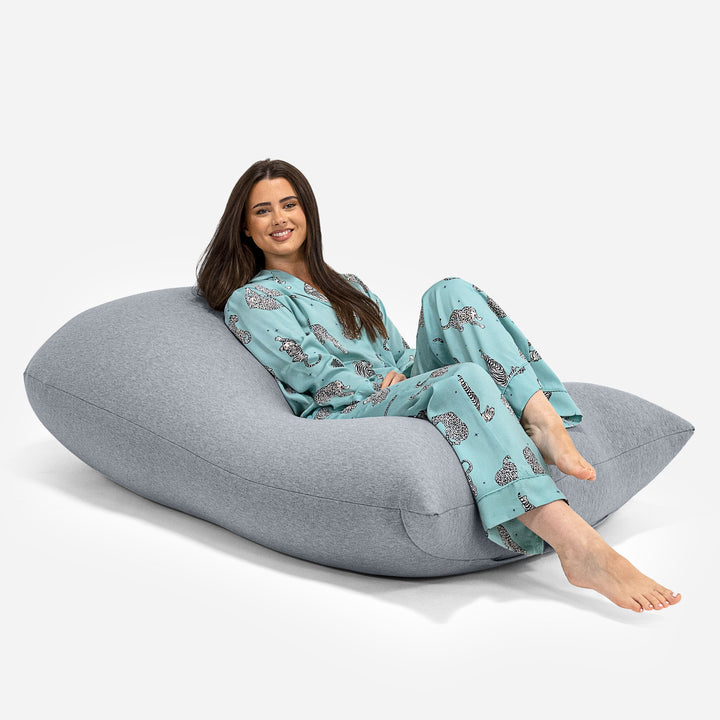 Pouf Grande XL - Coton Élastique Gris clair 01