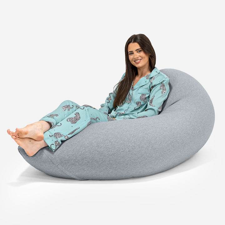 Pouf Grande XL - Coton Élastique Gris clair 02