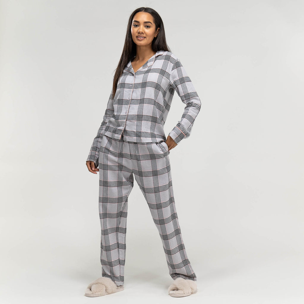 Pyjama en Coton à Carreaux pour Femmes 01
